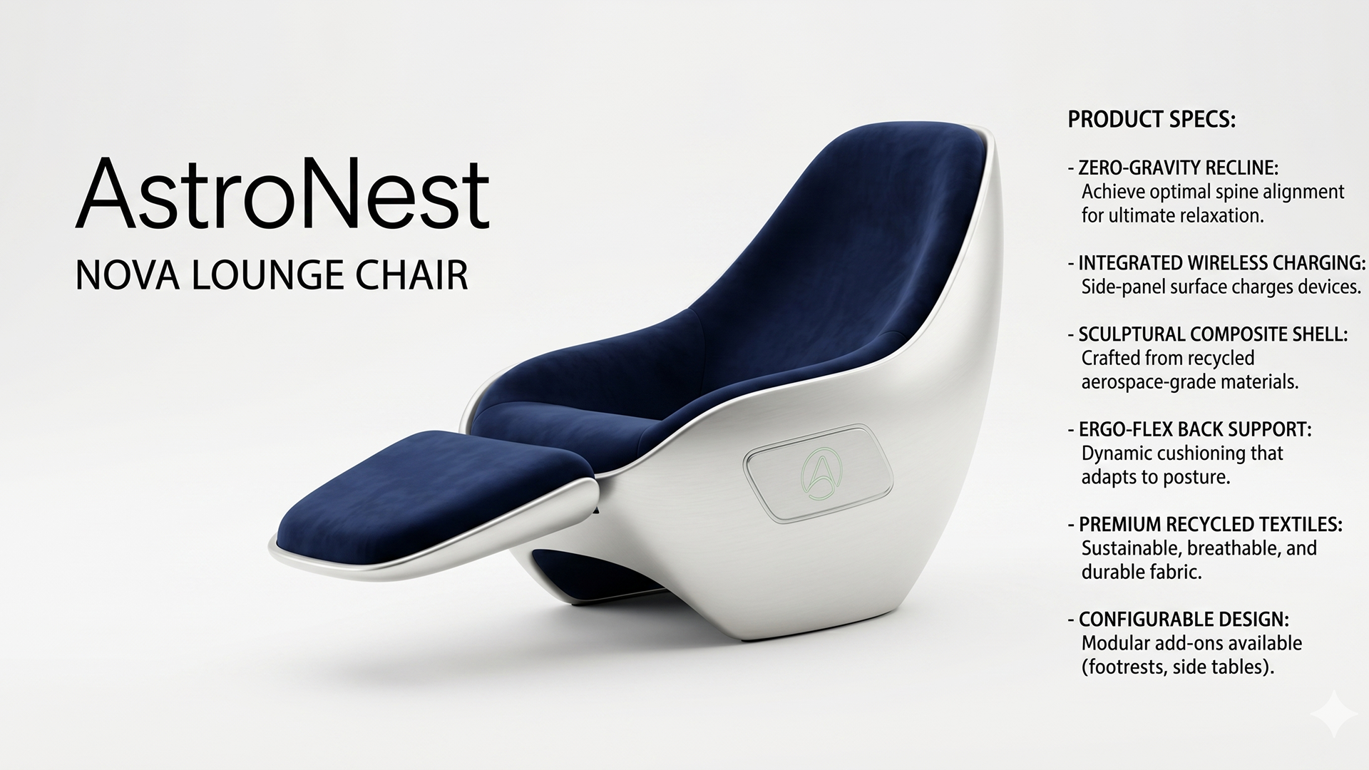 Capsule cockpit interior showing micro-living furniture