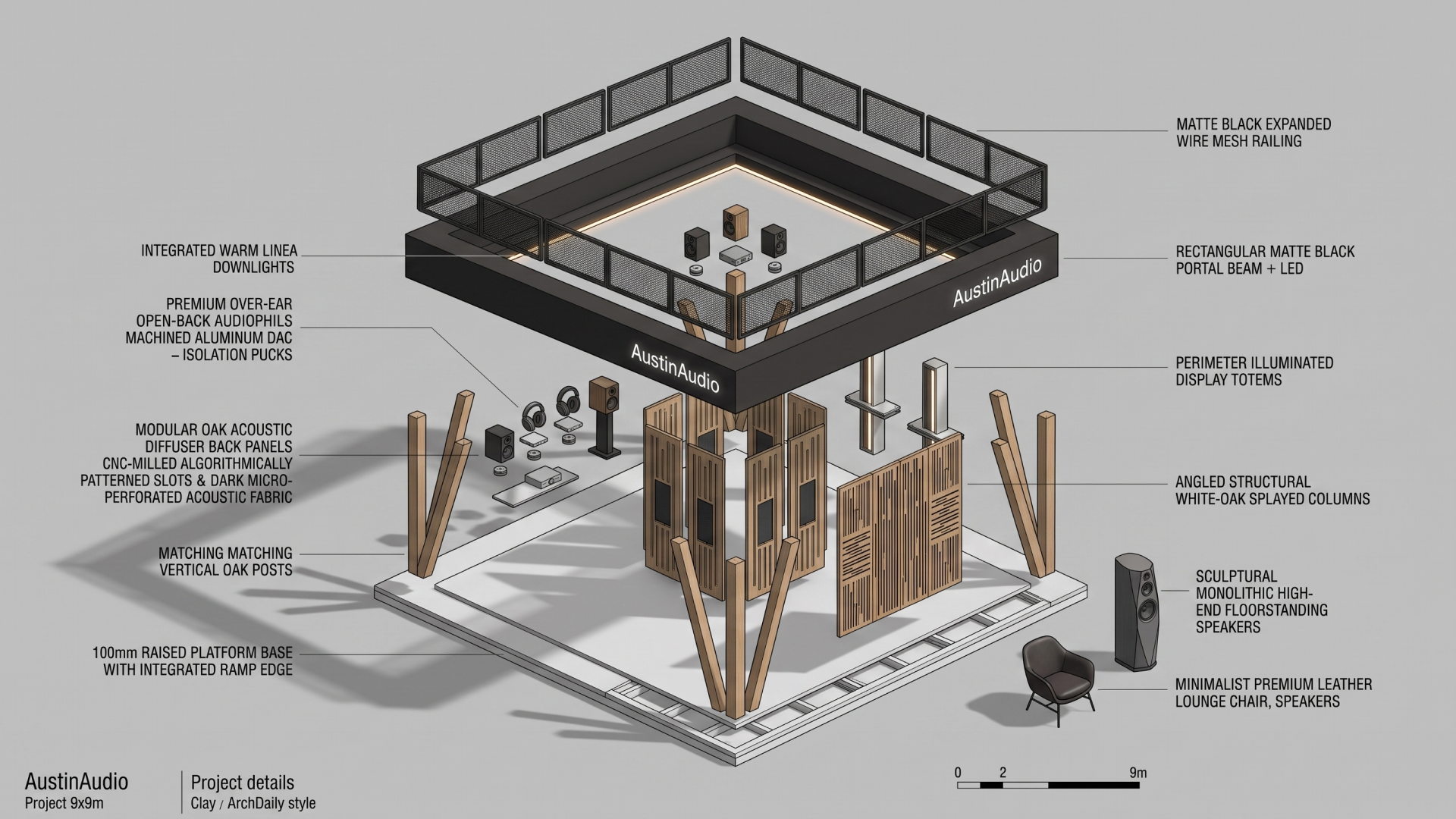 VIP listening lounge with decoupled walls